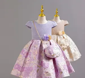 Girls’ Sparkle Bodice Brocade Dress and Bag (6y-10y)