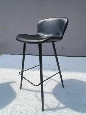 Vintage Brown Leather Bar Stool for Cafe or Bistro