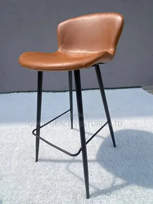 Industrial Leather Bar Stool for Loft Apartment