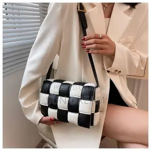 Woman Handbag Lady Bags Black and White Bag