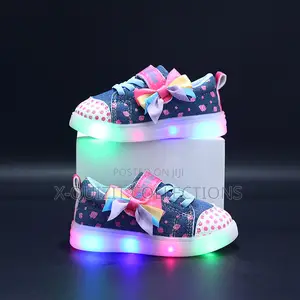 Girls’ Denim Light-Up Sneakers (21-30)
