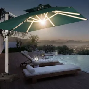 Quality Patio Garden Umbrella With Solar Light
