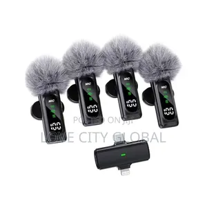 T90 4in1 Lapel Mic Anc Clip-on Magnetic Buckle Microphone Led Display