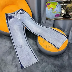 Flared Baggy Jean in Sky Blue Color