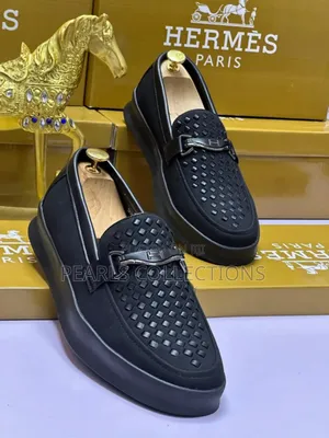 Black Hermes Designer Quality Shoes