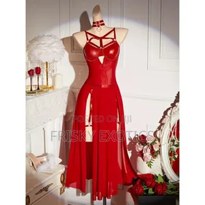 3pc Bodysuit Lingerie With Long Garter Skirt