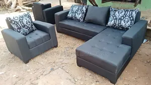 Dark Gray Color L Shape Sofa