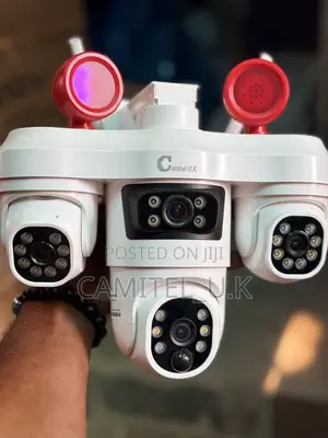 V380 Pro 3-Lens Multi-Rotational Solar PTZ Security Camera With Alarm