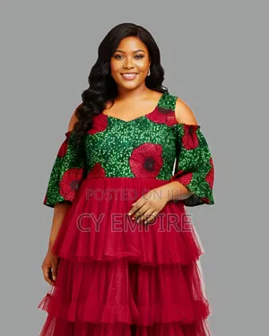 Tulle Ankara Mix Dress