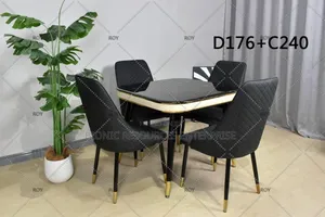 4 Seaters Dining Table Set Marble Top
