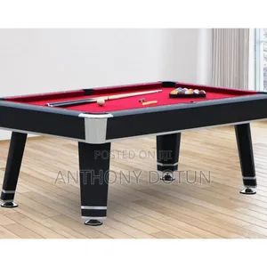 6fit Billiards Pool Game Room Table - Black With Red Felt