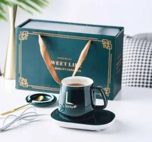 Coffee Cup With Automatic Heating Pad and Spoon (Souvenir)
