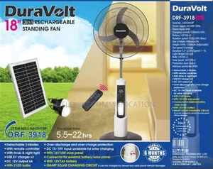 18 Inches 3 in 1 Solar Rechargeable Standing Fan