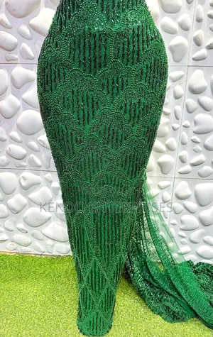 Brown N Green Luxury Full Hand Beaded Lace