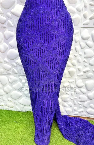 Blue N Pink Luxury Full Hand Beaded Lace
