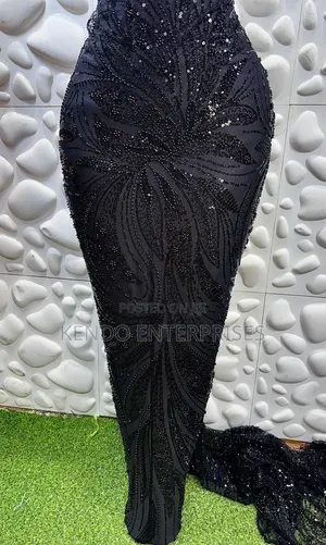 Black N White Only Luxury Full Hand Beaded Lace
