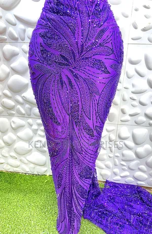 Purple N Pink Color Only Luxury Full Hand Beaded Lace