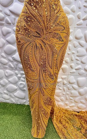 Gold Color Only Luxury Full Hand Beaded Lace