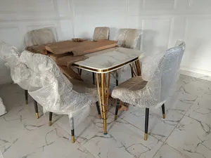 6 Man Marble Top Dinning Set