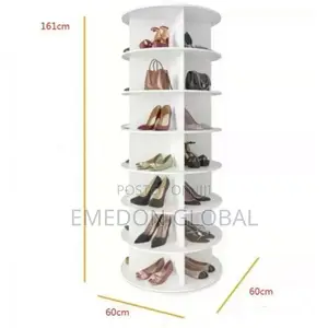 7-Tier, 360° Rotating Shoe Rack Tower.