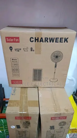 Charweek Rechargeable Solar Fan 18" Inch With Solar Panel