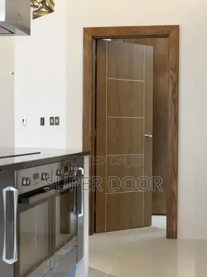 Brown HDF Door With Frame Only