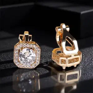 Quality Zirconia Clip Magnetic No Piercing Gold Silver Earrings Studs