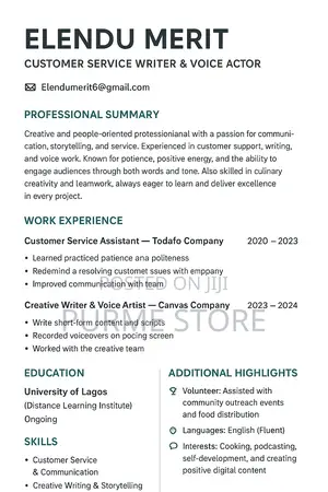 Part-Time Weekend CV