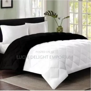White and Black Duvet + Bedsheet+ Pillow Cases