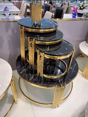 Marble Center Table With 2 Side Stool