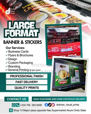 Larger Format Printing Services: Flex/Banner, Stickers E.T.C