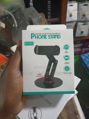 By-557 Foldable Desktop Phone Stand – Adjustable 360° Holder