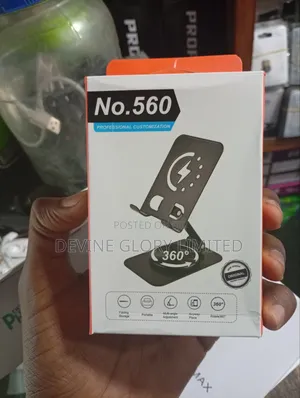No. 560 Metal Foldable Phone Stand – Adjustable 360° Desktop Holder