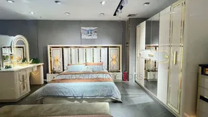 Set of Bed Frame With Wardrobe