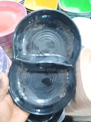 Black Divider Plate Ceramic Dozen