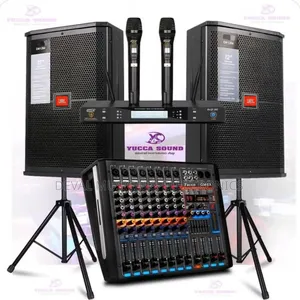 JBL 12inches Speaker, 8channel Powered Mixer and Kmc8 Mic