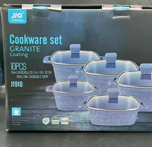 10pcs Granite Pot With Glass Cover