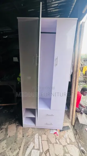 Portable 3 by 7 Wardrobe With Mirror