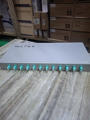 Vis-Link Fiber Patch Panel 12port Lc Om4 With Couplers and Pigtails