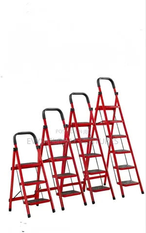 Foldable Red Ladder - Available in 3 | 4 | 5 | 6 Steps
