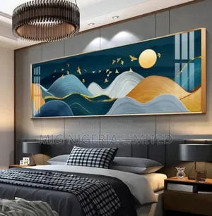 Wall Acrylic Mountain Moon Bird Flying in the Air Wall Decor Frame