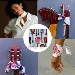 Marvin Empire Guitar Print Handkerchief Soft Polyester Scarf Casuals