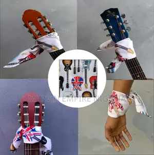 Marvin Empire Heavy Metal Guitar Print Handkerchief Scarf Retro Fabric