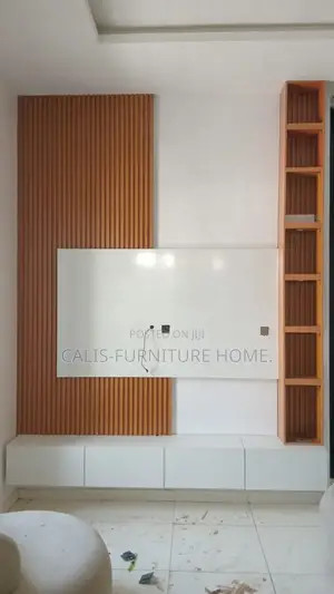 8ft X 9ft Tv Console. White and Brown
