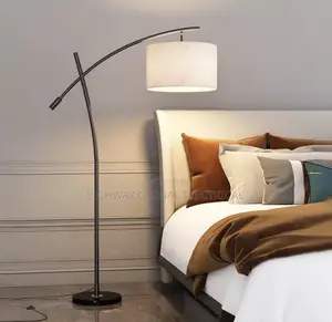 Nordic Minimalist Fabric Shade Led Fishing Floor Lamp