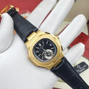 "Premium Patek Philippe Replica - Leather Strap Watch"