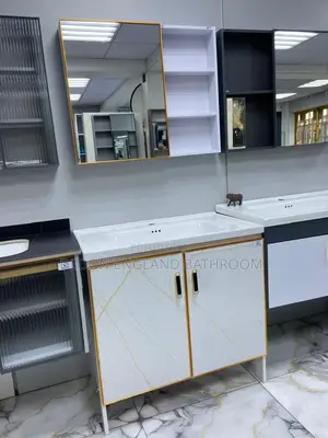 Luxury Standing Cabinet With Shelf and Mirror