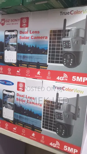 V380 Pro 5mp 4g Dual Lens PTZ Solar Camera Dual Screens