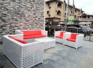 Rattan Outdoor Chairs By 7seaters With Glass Top Table And Foams