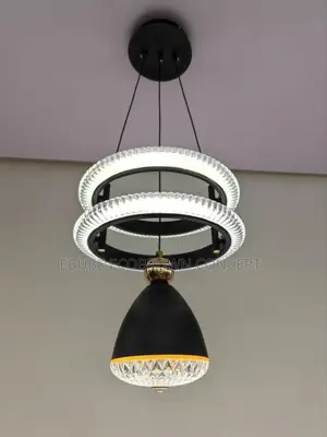 Crystal Led 2 Rings Dropping Chandelier Lamp Light